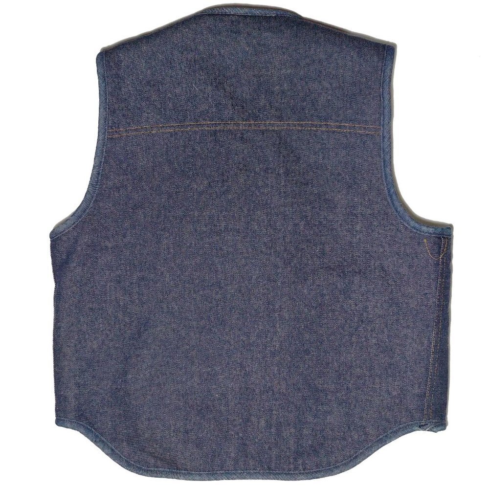 Roebucks Vintage Western Denim Jean Sherpa Wool Lined Winter Vest snap button - Picture 2 of 7